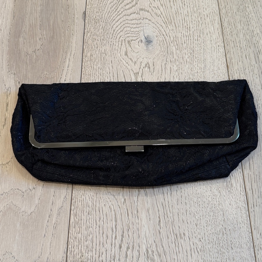 Express Oversized Lace Fold Over Clutch
